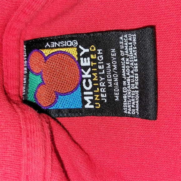 Disney 90s Mickey Unlimited 'Jerry Leigh' Red T shirt Adult Medium - Picture 7 of 9